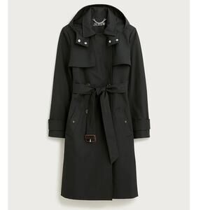 J. Crew Women's Belted Waist Icon Trench Coat Long Sleeve Black Size 6 NWT